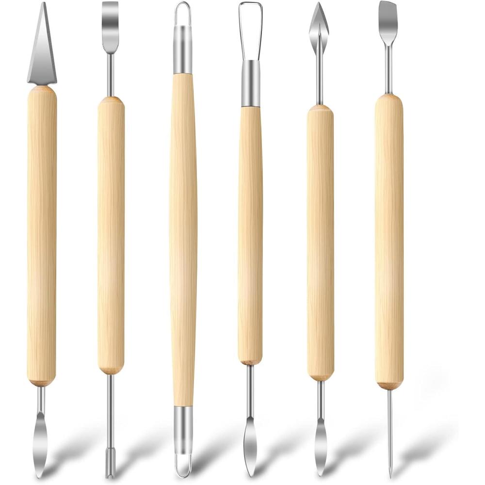 image:imageJetmore 12 Pack Clay Tools Kit Pottery Tools amp Sculpting Tools Polymer Modeling Clay Cutters Sculpture Set for Carving Ceramics Molding DIY6 Pack