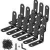 image:image14 Pack L Bracket Corner Brace Sets 196x196 Inch Black Stainless Steel 90 Degree Right Angle Brackets Fastener with Screws for Wood Shelves Furniture Cabinet