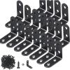 image:image18 Pack L Bracket Corner Brace Sets  157x157 Inch Black L Brackets for Shelves  Stainless Steel 90 Degree Right Angle Brackets Fastener with Screws for Wood Furniture Cabinet Chairs