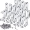 image:image18 Pack L Bracket Corner Brace Sets 157x157 Inch Black Stainless Steel 90 Degree Right Angle Brackets Fastener with Screws for Wood Chair Bookshelf Board Window Furniture