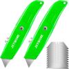 image:image2 Pack Box Cutter Utility Knife with Extra 10 SK5 Blades Box Cutter Retractable Portable Aluminum Shell Sharp Razor Knife Box Cutters Heavy Duty Box Cutter Knife Box Knife