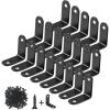 image:image20 Pack L Bracket Corner Brace Sets 118x118 Inch Black Stainless Steel 90 Degree Right Angle Brackets Fastener with Screws for Wood Shelves Furniture Cabinet
