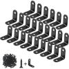 image:image24 Pack L Bracket Corner Brace Sets 098x098 Inch Black Stainless Steel 90 Degree Right Angle Brackets Fastener with Screws for Wood Shelves Furniture Cabinet