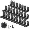 image:image26 Pack L Bracket Corner Brace Sets 078x078 Inch Black Stainless Steel 90 Degree Right Angle Brackets Fastener with Screws for Wood Shelves Furniture Cabinet