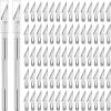 image:image72 Pack Craft Knife Exacto Knife Steel Hobby Knife Precision 2 Handles Knifes with 70pcs 11 Hobby Knife Blades with Storage Case Craft Knife Kit for DIY Art Work Cutting Carving