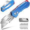 image:imageBox Cutter Utility Knife Lightweight Razor Knife Box Cutters with 5 SK5 Blades Folding Utility Knife Box Cutter Knife Quick Change Blades with Belt Clip and Back Lock Design