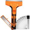 image:imageRazor Blade Scraper Scraper Tool with 15 PCS SK5 Steel Blades Razor Scraper Ergonomic Handle with Blade Storage Box Scraper for Cleaning Windows Glass Oven Stove Kitchen Floor PaintOrange