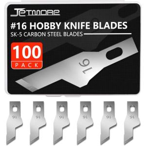 100 Pack Craft Hobby Blades #2 Craft Knife Blades Refill Hobby Knife Replacement Blade with Storage Box for Art and Crafting Scrapbooking Supplies Cutting Caving Stencil(#16)
