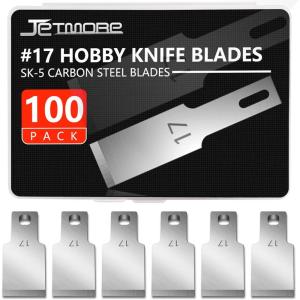 100 Pack Hobby Blades Set #17 Craft Knife Blades Refill Hobby Knife Replacement Blade with Storage Box for Art and Craft Scrapbooking Supplies Cutting Caving(#17)