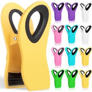16 Pack Chip Clips Bag Clips, Office Paper Clamps, Multicolor Magnetic Clip for Food Packages, Multipurpose Plastic Clip for Food, Snack, Refrigerator, Kitchen, Paper, Binder Clips(12 Pack-mr-1)