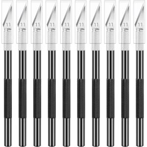 24 Pack Exacto Knife Set, Craft Knife, Precision Hobby Knife Kit for DIY Cutting, Pumpkin Carving, Trimming, Scrapbooking(Black)